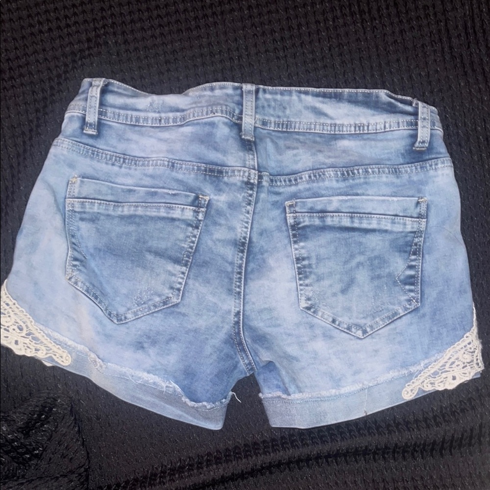 Outback Red Blue Jean Shorts Distressed Cuffed Design - Picture 5 of 7